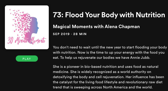 Magical Moments with Alena Chapman: Ep 73: Flood Your Body with Nutrition