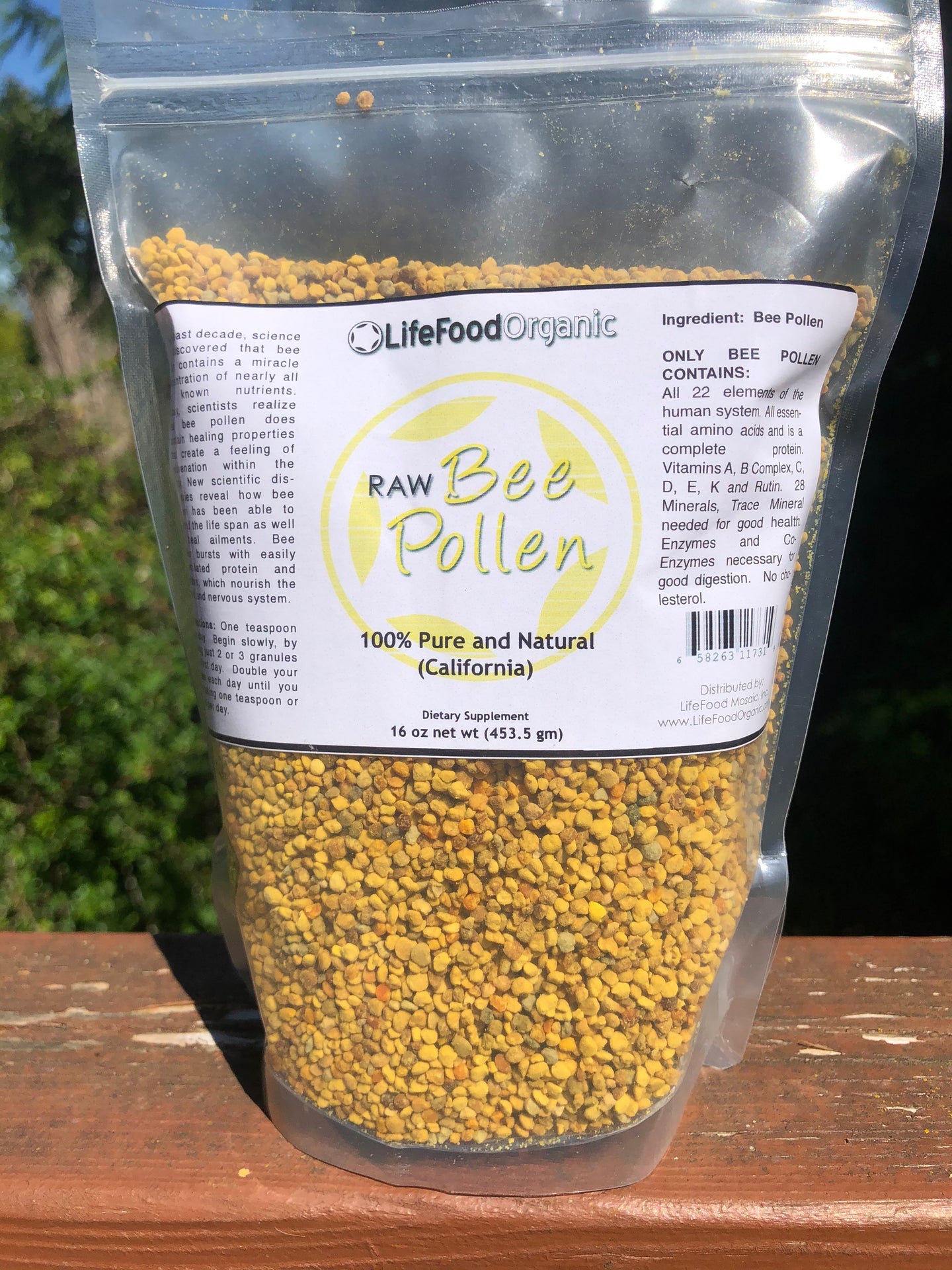 LifeFood Fresh Raw Bee Pollen, 1 pound